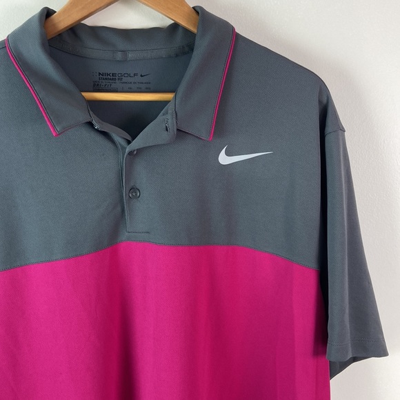 Nike Dri-Fit Pink and Gray Athletic Polo - XXL - Picture 3 of 7